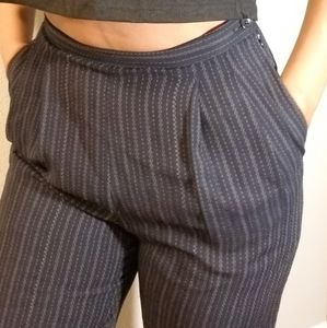 Navy Pined Stripped, High-waisted Pants